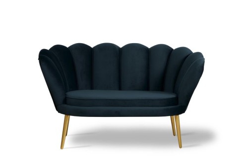 sofa VEGAS 2-osobowa czarna tk.bluvel 19