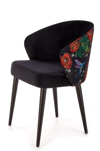 krzesło CANELLI 5  tkanina Magic Velvet 2219 / kolibry, drewno czarne