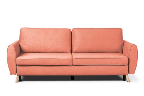 sofa FARO 3-osobowa rozkładana łososiowy tk. castel 55