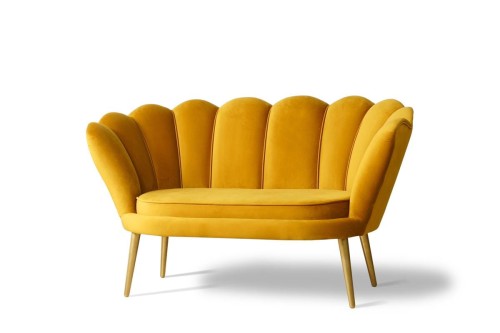 sofa VEGAS 2-osobowa żółta tk.bluvel 68