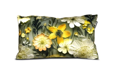 poduszka 50x30 kwiaty tło zielone