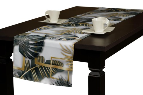 bieżnik 40x120 wzór palmy złote