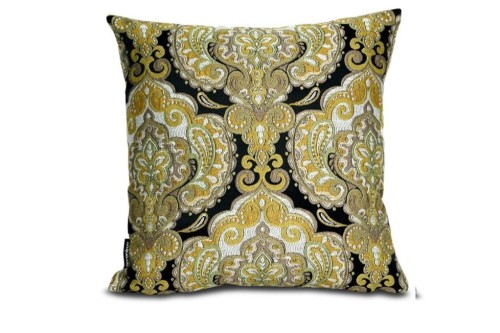 poduszka 45x45 wzór bombaj czarne tło