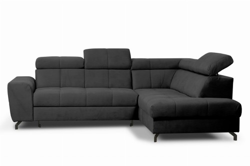 narożnik MEGIS prawy rozkładany czarny tk.solar 99