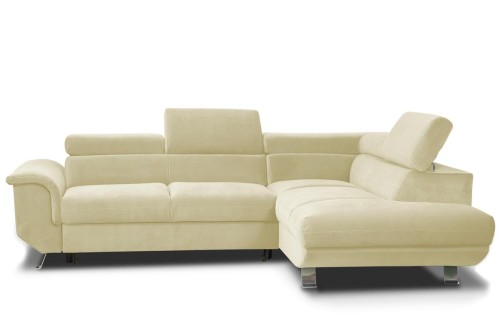 narożnik MATHIS prawy rozkładany beżowy tk.matt velvet 09