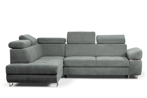 narożnik DOVER lewy rozkładany popielaty tk.mono 247