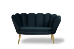 sofa VEGAS 2-osobowa czarna tk.bluvel 19