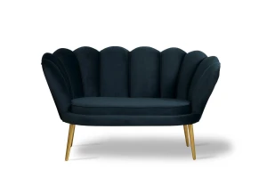 sofa VEGAS 2-osobowa czarna tk.bluvel 19