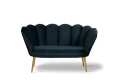 zestaw VEGAS sofa 2-osobowa + 1 fotel czarny tk.bluvel 19