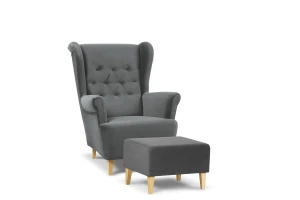 zestaw IVAR fotel + puf szary tk.helio 5224