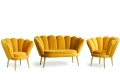 zestaw VEGAS sofa 2-osobowa + 2 fotele żółty tk.bluvel 68