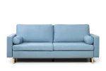 sofa XARA 3-osobowa rozkładana niebieska tk. castel 74