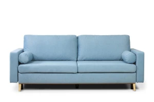 sofa XARA 3-osobowa rozkładana niebieska tk. castel 74
