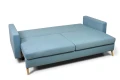sofa XARA 3-osobowa rozkładana niebieska tk. castel 74