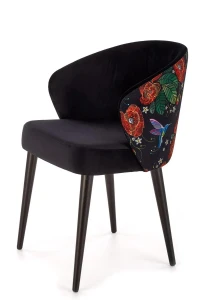 krzesło CANELLI 5  tkanina Magic Velvet 2219 / kolibry, drewno czarne