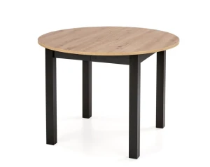 stół RAPALLO okrągły dąb artisan / czarny