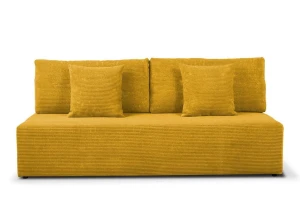 sofa BOVA 3-osobowa rozkładana żółta tk.lincoln 48