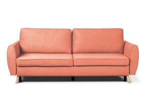 sofa FARO 3-osobowa rozkładana łososiowy tk. castel 55