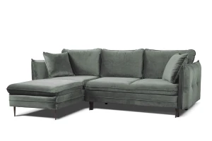 narożnik LENOX lewy rozkładany szary tk.bluvel 14
