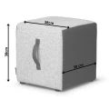 puf TRAVEL T4 szary tk. puente 80 + nube 90