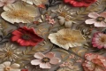 poduszka 50x30 kwiaty tło ciemnoszare