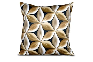 poduszka 45x45 geometryczny wzór czarno-brązowy