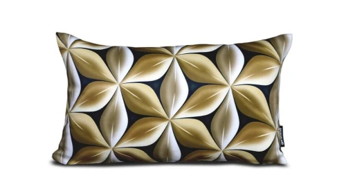 poduszka 50x30 geometryczny wzór czarno-brązowy