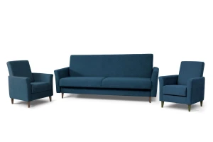 zestaw GAMMA wersalka + 2 fotele granatowy tk.uttario velvet 2967