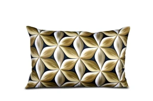 poduszka 60x40 geometryczny wzór czarno-brązowy