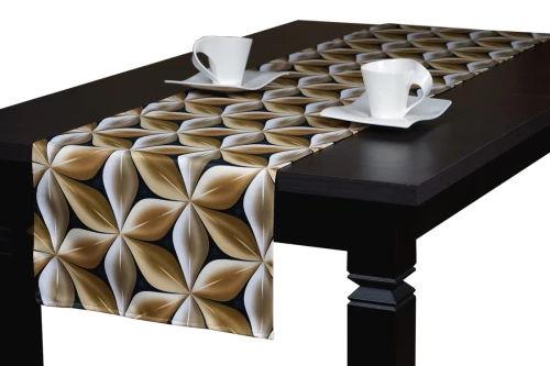 bieżnik 40x160 geometryczny wzór czarno-brązowy
