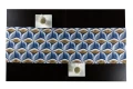 bieżnik 40x160 geometryczny wzór niebiesko-beżowy