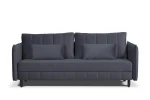 sofa BRAVO 3-osobowa rozkładana grafitowa tk.bluvel 89