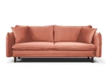 sofa LENOX 3-osobowa rozkładana łososiowa tk.bluvel 52