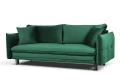 sofa LENOX 3-osobowa rozkładana zielona tk.bluvel 78