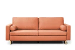 sofa XARA 3-osobowa rozkładana łososiowa tk.castel 55