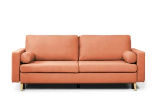 sofa XARA 3-osobowa rozkładana łososiowa tk.castel 55