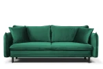 sofa LENOX 3-osobowa rozkładana zielona tk.bluvel 78
