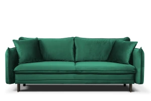 sofa LENOX 3-osobowa rozkładana zielona tk.bluvel 78