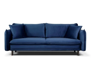 sofa LENOX 3-osobowa rozkładana granatowa tk. bluvel 86