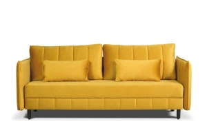 sofa BRAVO 3-osobowa rozkładana żółta tk. bluvel 68